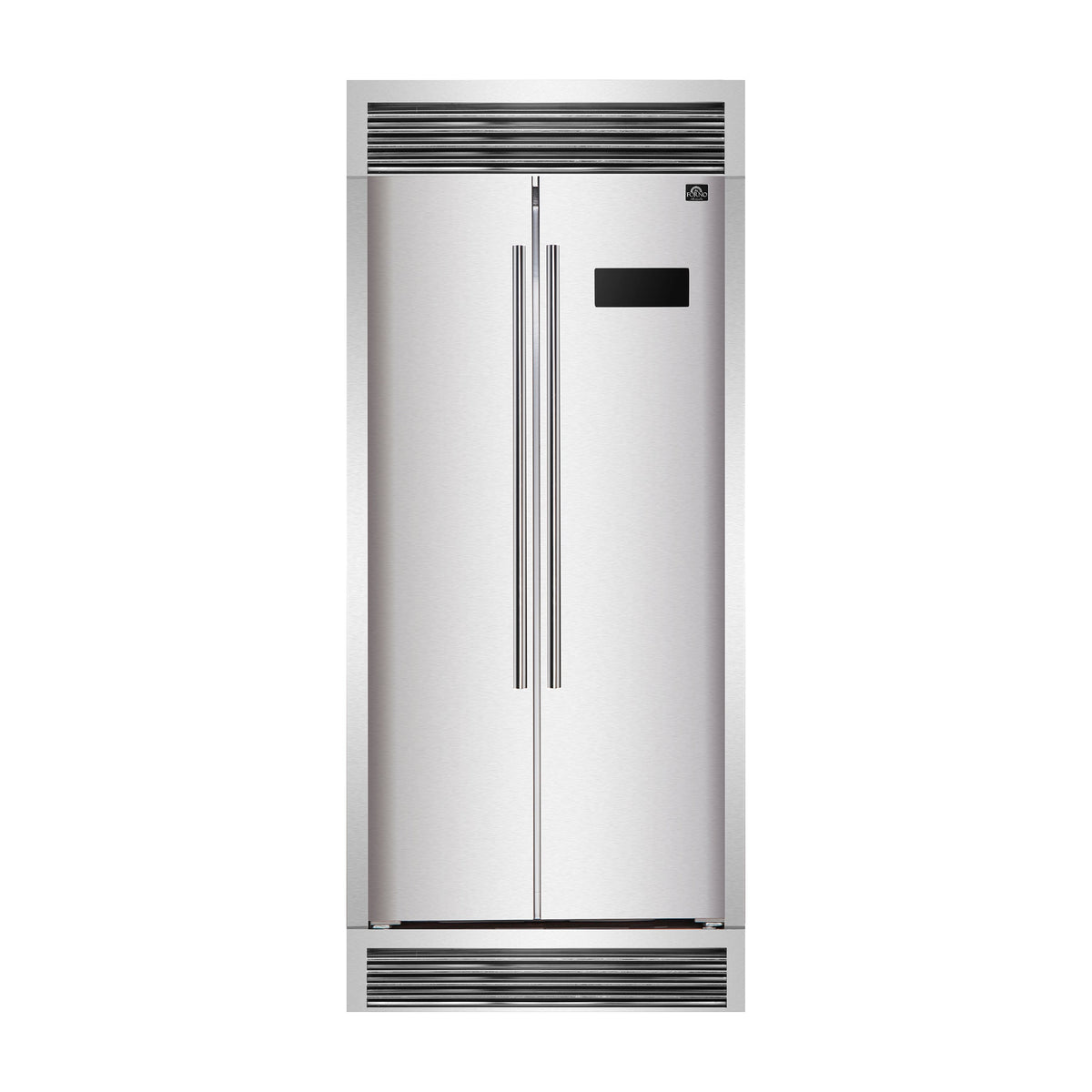 Forno Salerno - 33 in. Side by Side Refrigerator in Stainless Steel wi ...