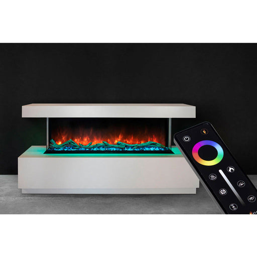 Remote control for modern fireplace with sleek design